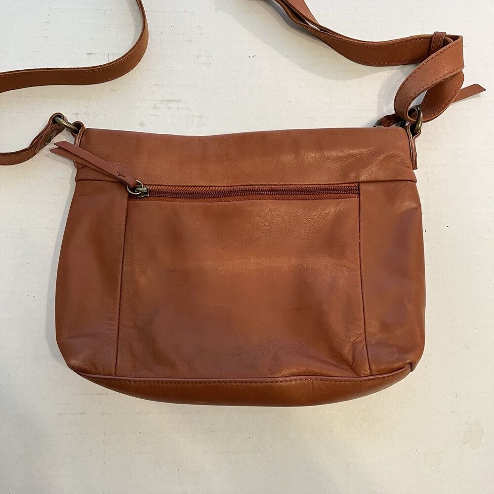 The Sak Rust Brown Melrose Crossbody Leather Bag Boho Western Hippie Career Work - Picture 5 of 12